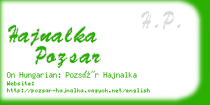 hajnalka pozsar business card